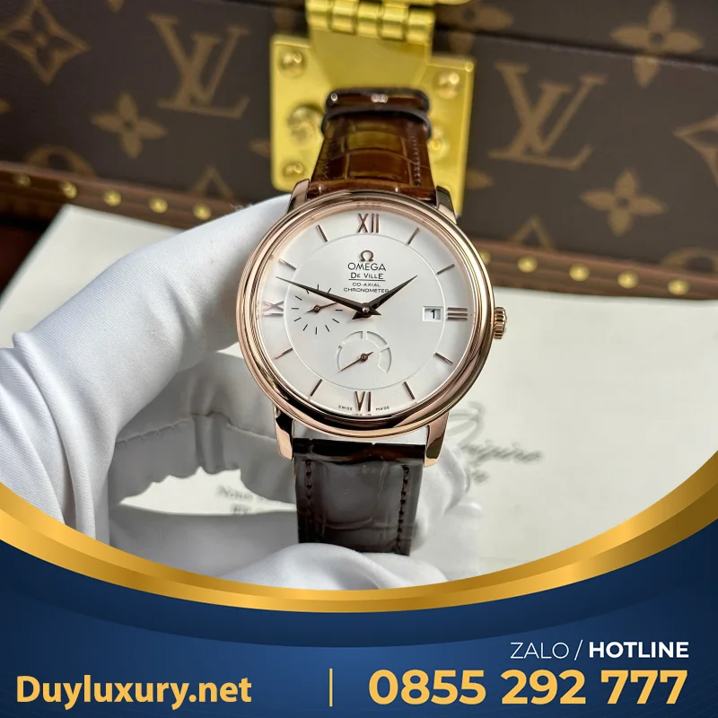 Bộ Sưu Tập Đồng Hồ Omega De Ville Prestige Power Reserve Rep 11 Dây Da 39.5mm