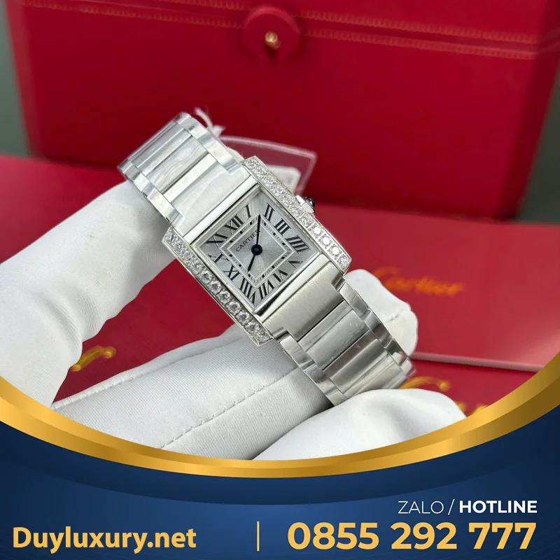 Đồng Hồ Cartier Tank Francaise Ladies Small Model— Size 21.2Mm X 25.7Mm— Máy Pin Quartz Ronda Thuỵ Sỹ— M1 Factory