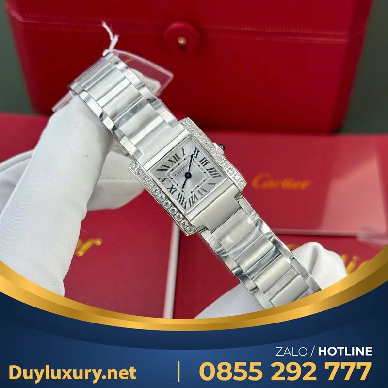 Đồng Hồ Cartier Tank Francaise Ladies Small Model— Size 21.2Mm X 25.7Mm— Máy Pin Quartz Ronda Thuỵ Sỹ— M1 Factory