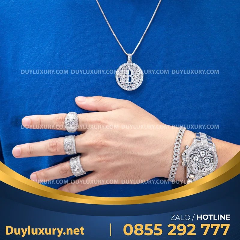 Combo Đồng Hồ + Vòng Cổ + Nhẫn Moissanite