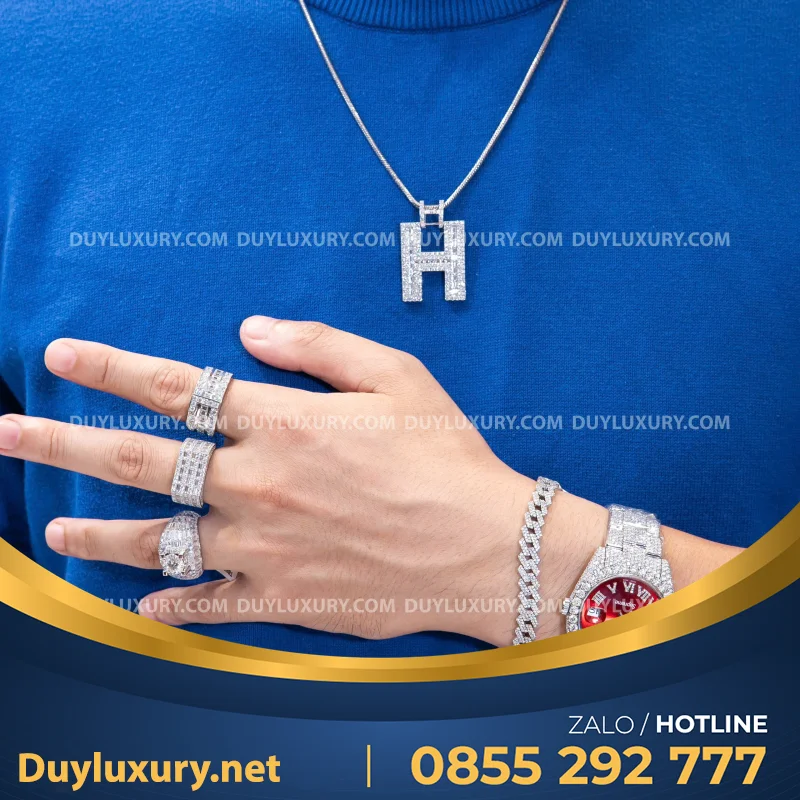 Combo Đồng Hồ + Vòng Cổ + Nhẫn Moissanite