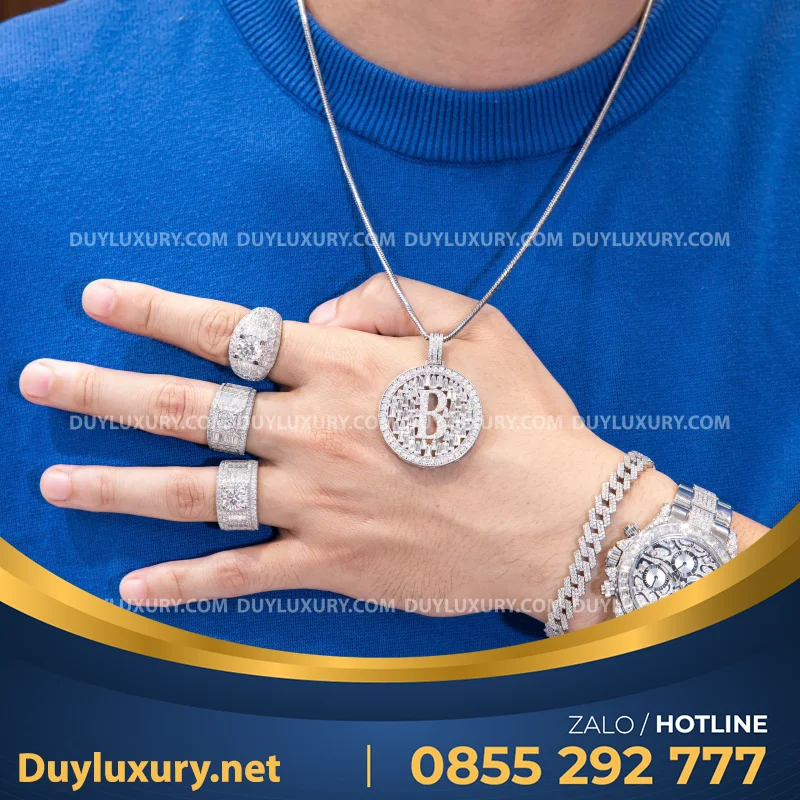 Combo Đồng Hồ + Vòng Cổ + Nhẫn Moissanite