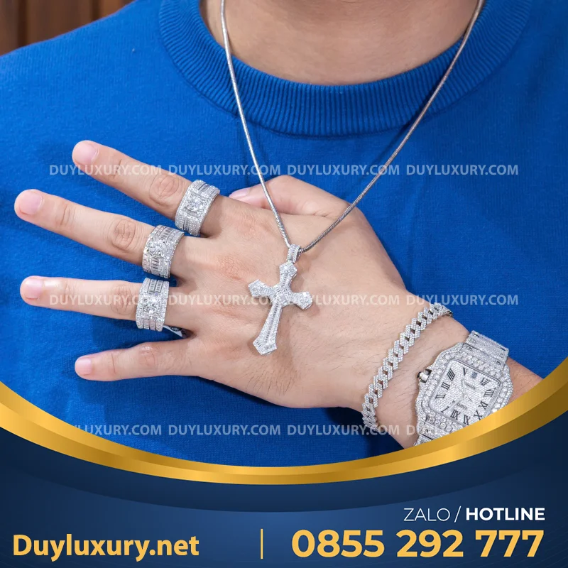 Combo Đồng Hồ + Vòng Cổ + Nhẫn Moissanite