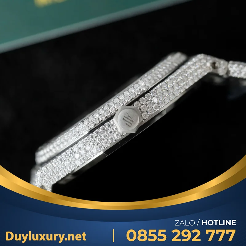 Đồng Hồ Audemars Piguet 15400 Chế Tác Full Kim Cương Moissanite Hong Kong 41mm