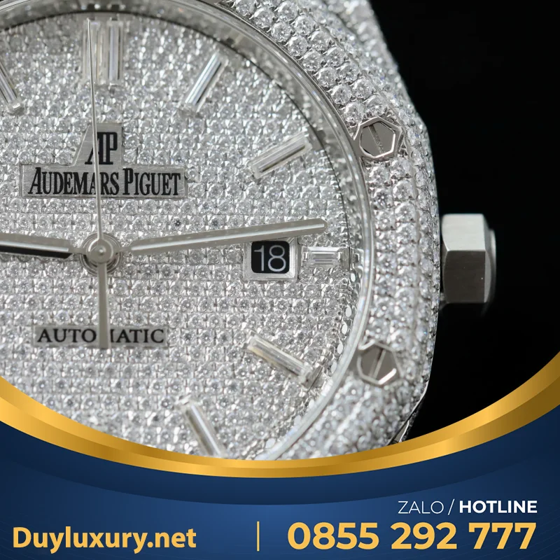 Đồng Hồ Audemars Piguet 15400 Chế Tác Full Kim Cương Moissanite Hong Kong 41mm