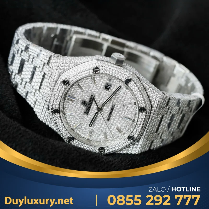 Đồng Hồ Audemars Piguet 15400 Chế Tác Full Kim Cương Moissanite Hong Kong 41mm