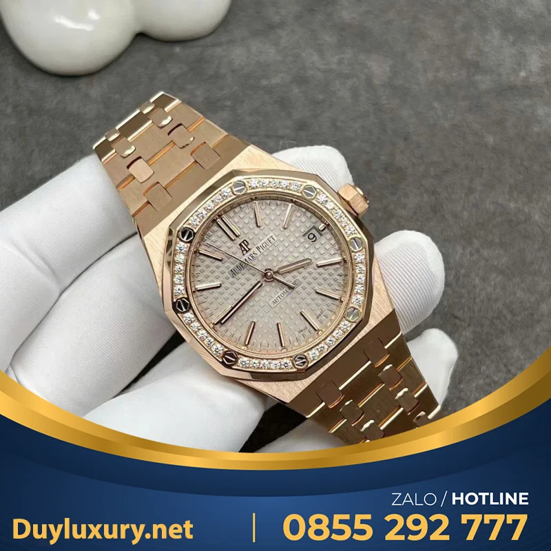Đồng Hồ Audemars Piguet 154510 Chết Tác Vàng Hồng 18k Kim Cương Thiên Nhiên 37mm