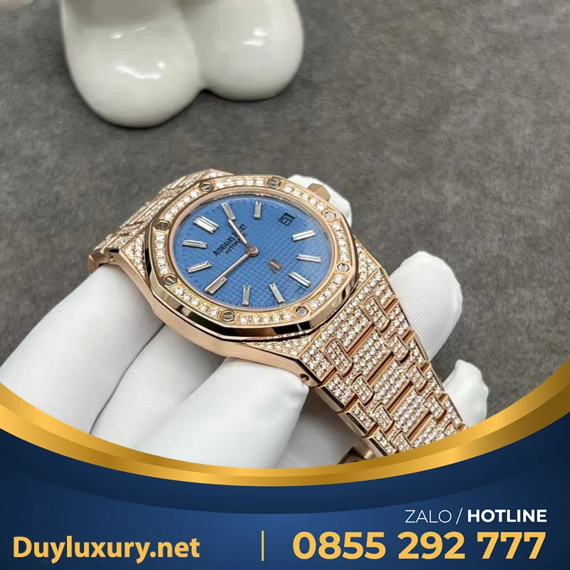 Đồng Hồ Audemars Piguet Jumbo Extra Thin 15202 Chế Tác Vàng 18k Kim Cương Thiên Nhiên 39mm