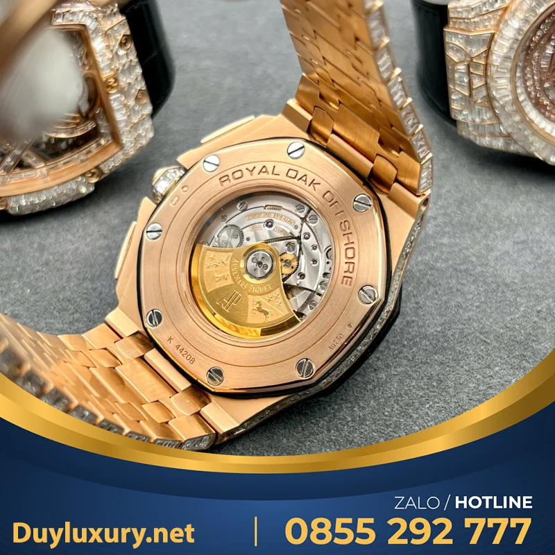 Đồng Hồ Audemars Piguet Offshore Vàng Hồng 18k Nạm Kim Cương Baguette