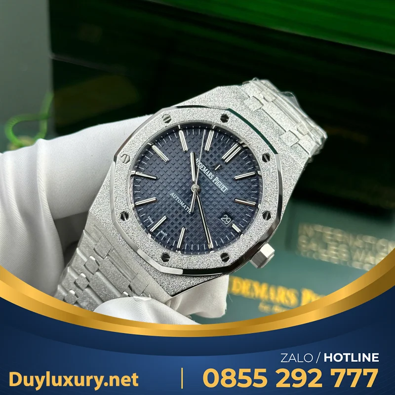 Đồng Hồ Audemars Piguet Royal Oak 15410 Frosted Gold Rep 11 Cao Cấp Mặt Xanh APS Factory 41mm
