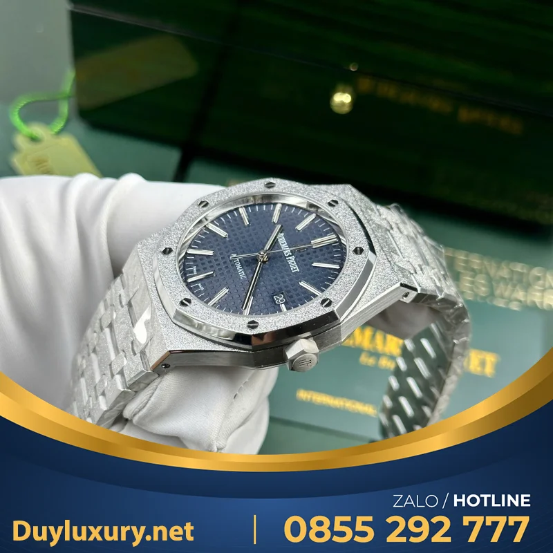 Đồng Hồ Audemars Piguet Royal Oak 15410 Frosted Gold Rep 11 Cao Cấp Mặt Xanh APS Factory 41mm