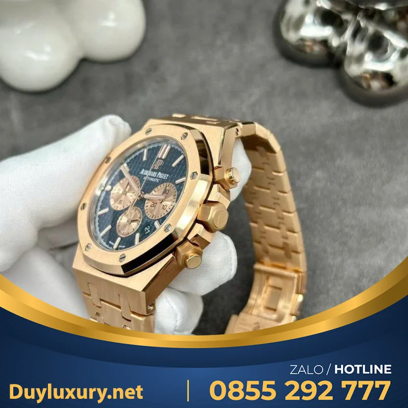 Đồng Hồ Audemars Piguet Royal Oak 26331 Chế Tác Vàng Hồng 18k Blue Dial 41mm