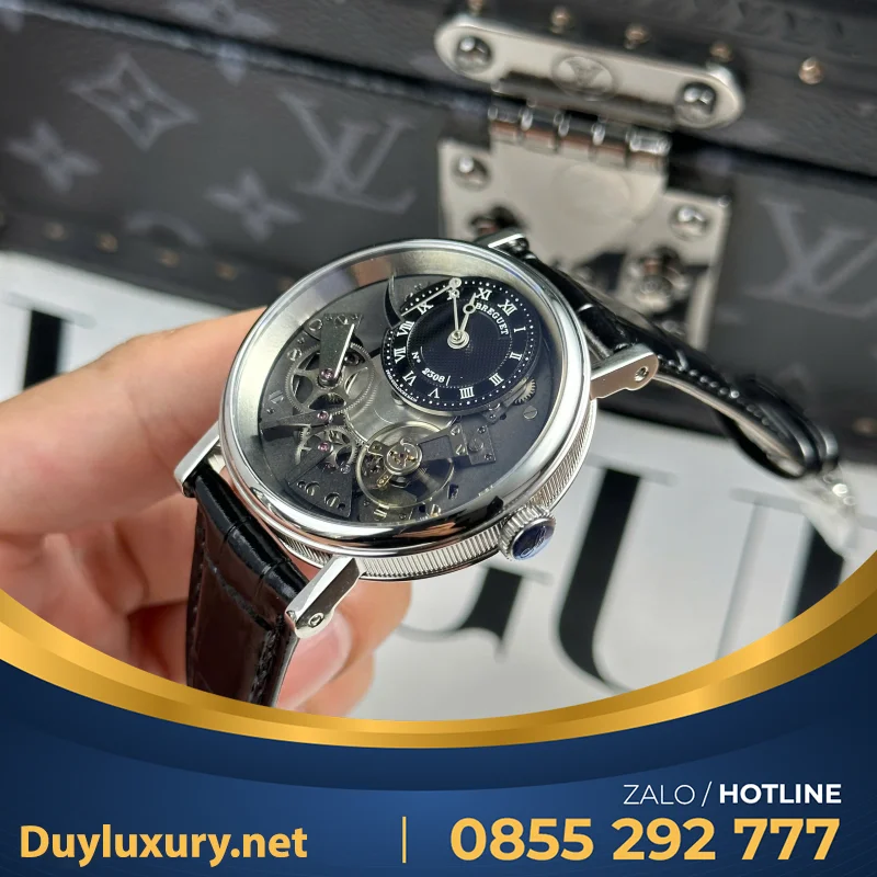 Đồng Hồ Breguet Tradition 7057 Replica Cao Cấp Dây Da Đen Nhà Máy ZF 40mm