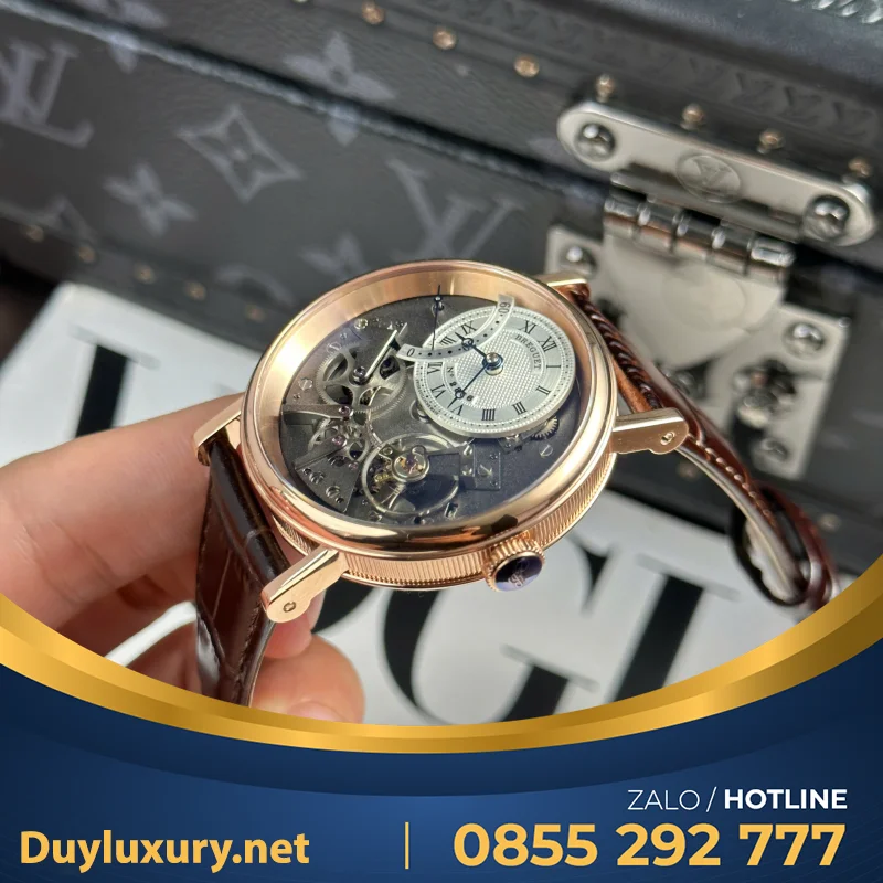 Đồng Hồ Breguet Tradition 7057 Replica Cao Cấp Dây Da Nâu Nhà Máy ZF 40mm