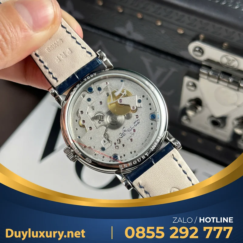 Đồng Hồ Breguet Tradition 7057 Replica Cao Cấp Dây Da Xanh Dương Nhà Máy ZF 40mm