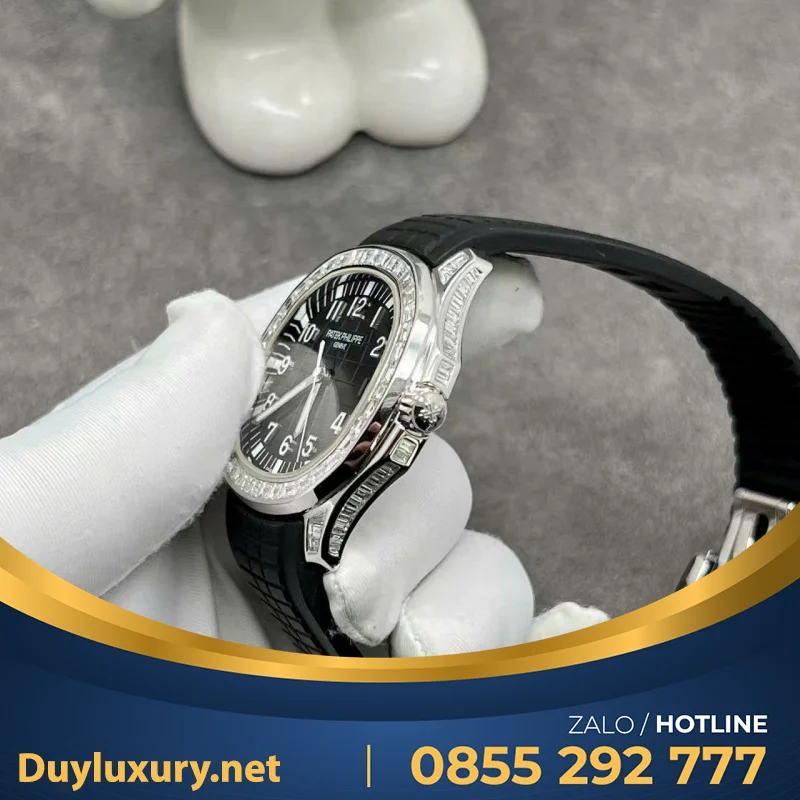 Đồng Hồ Chế Tác Patek Philippe Aquanaut 5167 Vàng Trăng 18k Kim Cương Thiên Nhiên Chuẩn Auth 40mm