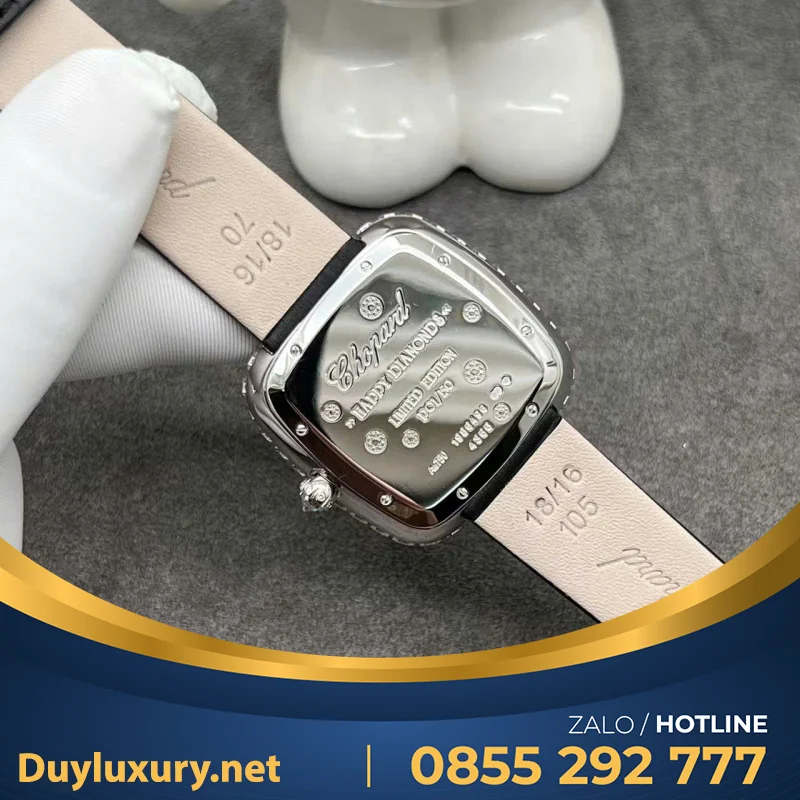 Đồng Hồ Chopard 204368-5001 Chế Tác Vàng Trắng 18k Kim Cương Thiên Nhiên 37.85X37.85mm