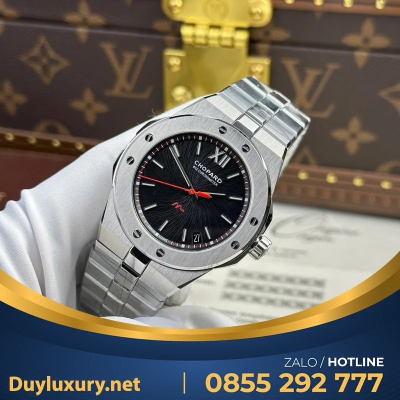 Đồng Hồ Chopard Alpine Eagle 298600 Replica 11 Mặt Đen Kim Đỏ Nhà Máy Gh 41Mm