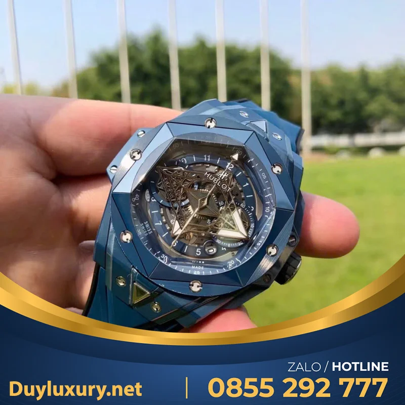 Đồng Hồ Hublot Big Bang Sang Bleu II Replica 1:1 Vỏ Gốm Xanh 45mm