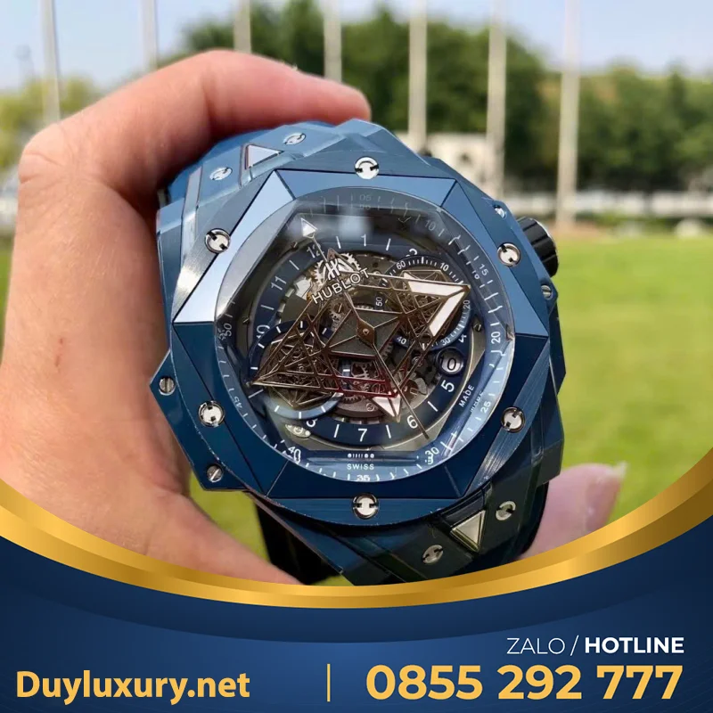 Đồng Hồ Hublot Big Bang Sang Bleu II Replica 1:1 Vỏ Gốm Xanh 45mm