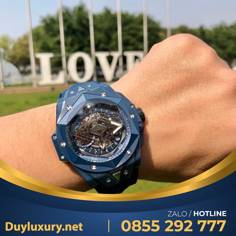 Đồng Hồ Hublot Big Bang Sang Bleu II Replica 1:1 Vỏ Gốm Xanh 45mm