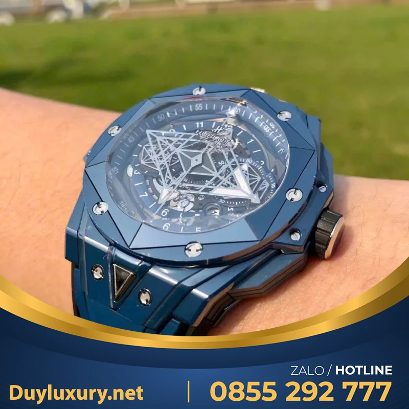 Đồng Hồ Hublot Big Bang Sang Bleu II Replica 1:1 Vỏ Gốm Xanh 45mm