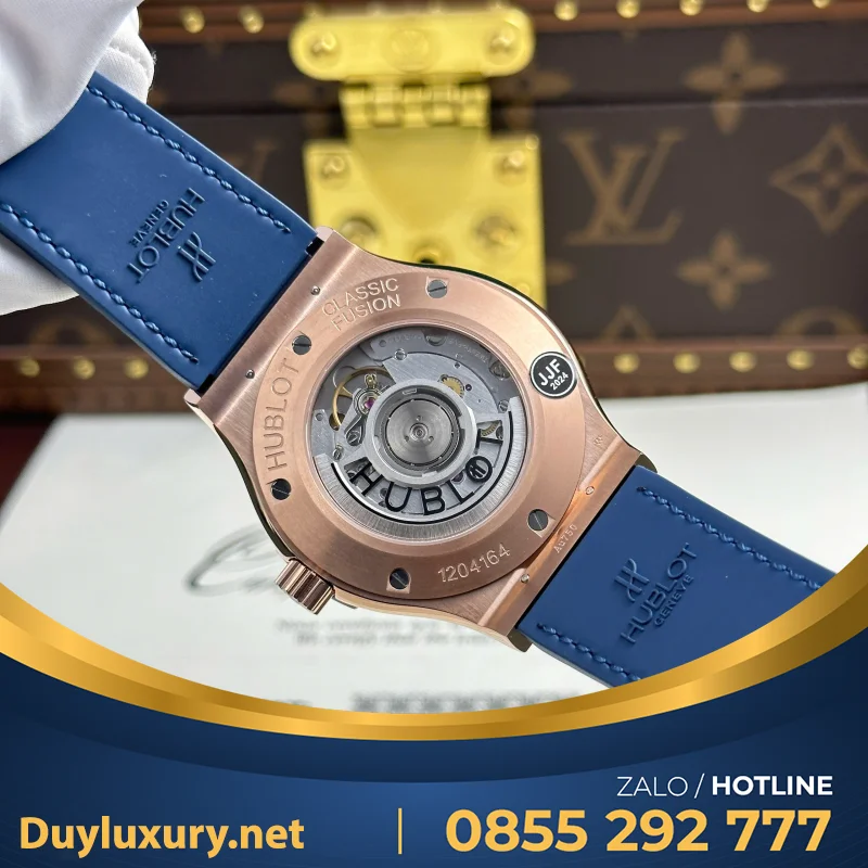 Đồng Hồ Hublot Classic Fusion King Gold Blue Replica 1:1 Nhà Máy JJF 38mm