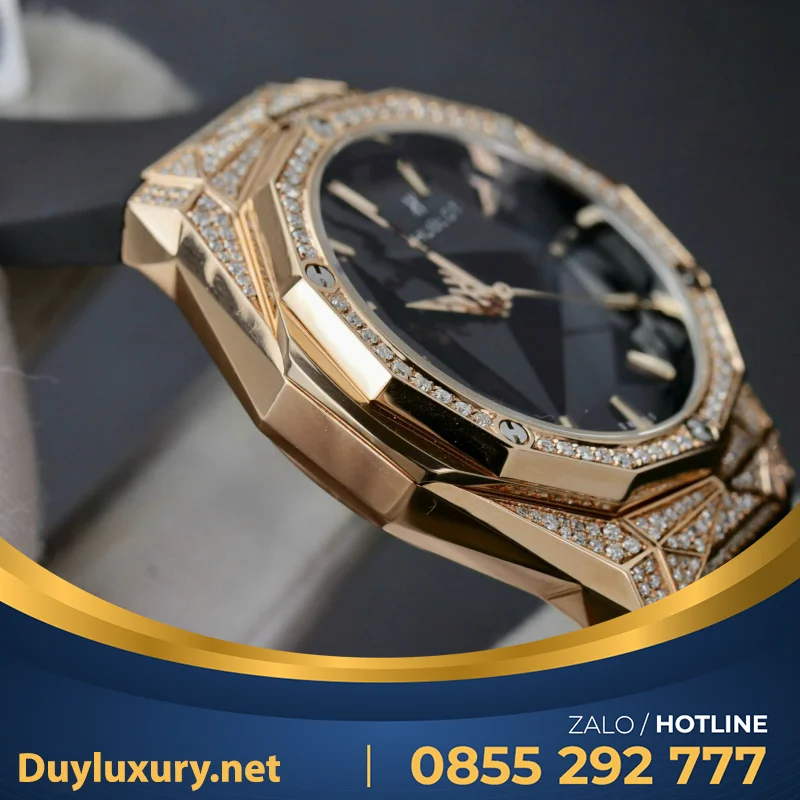 Đồng Hồ Hublot Orlinski King Gold Đính Full Kim Cương Tự Nhiên Replica 11 40mm