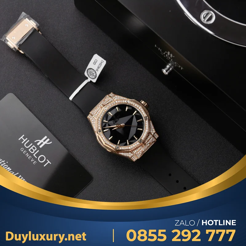 Đồng Hồ Hublot Orlinski King Gold Đính Full Kim Cương Tự Nhiên Replica 11 40mm