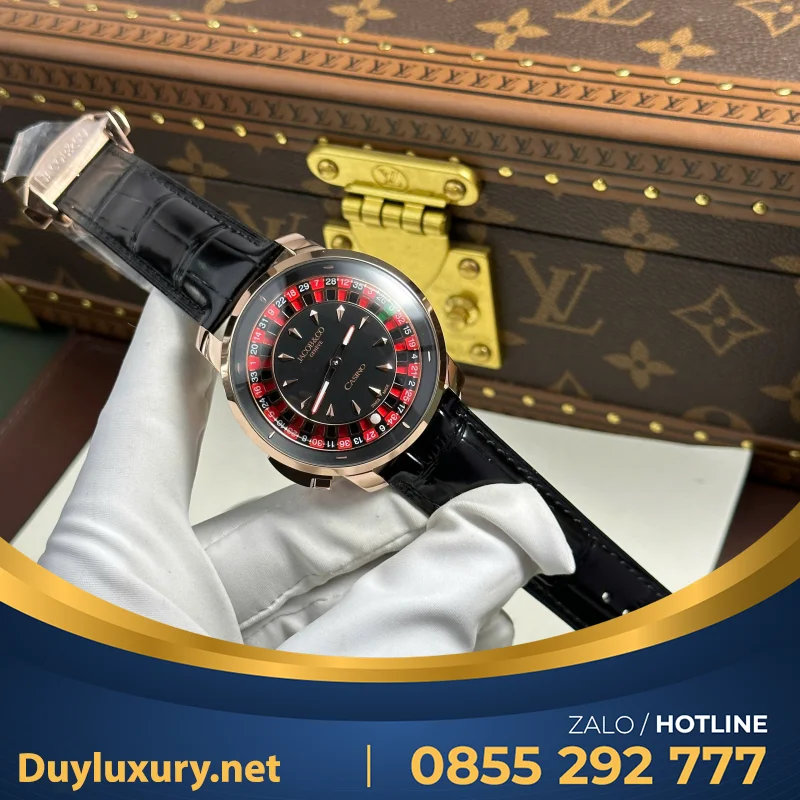 Đồng hồ Jacob & Co Casino Roulette Replica 1 1 dây da màu đen 44mm