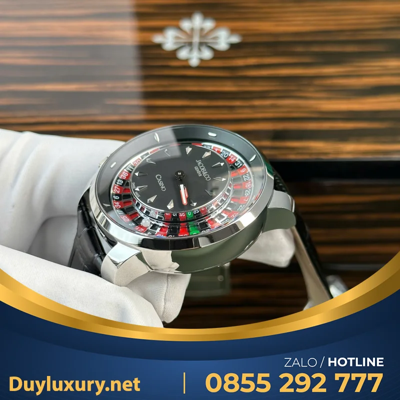 Đồng hồ Jacob & Co Casino Roulette Replica 1 1 dây da màu đen 44mm