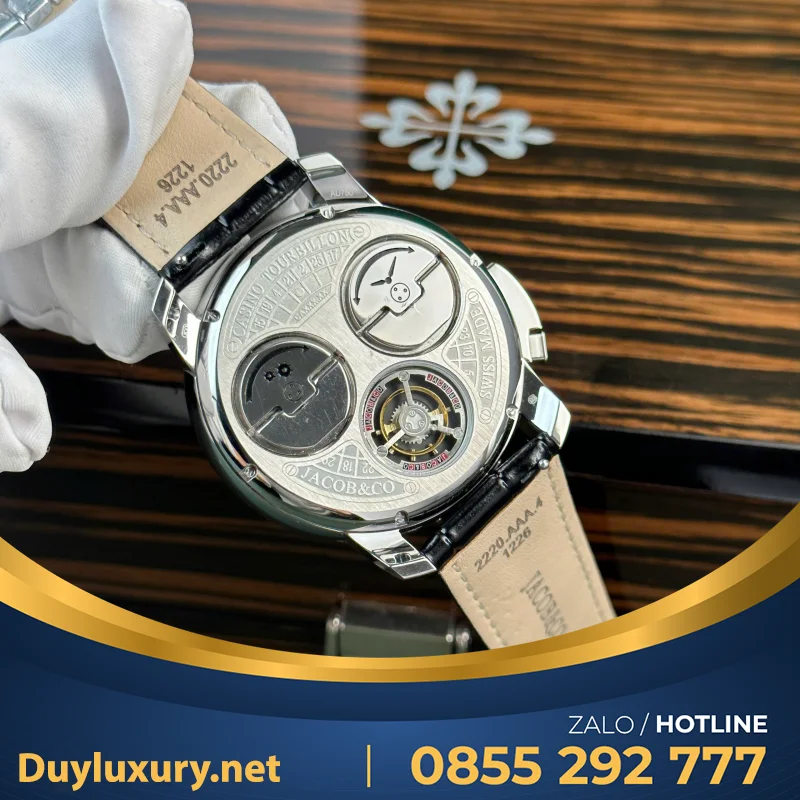 Đồng hồ Jacob & Co Casino Roulette Replica 1 1 dây da màu đen 44mm
