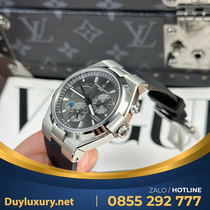 Đồng Hồ Nam Vacheron Constantin Replica 11 Overseas Dual Time 47450 Màu Xám Nhà Máy 9F 42mm