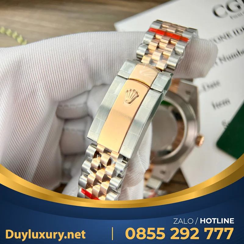Đồng Hồ Nữ Rolex DateJust Chế Tác Đính Moissanite + Bọc Vàng Thật 18K 31mm