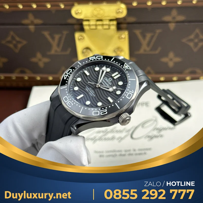 Đồng Hồ Omega Seamaster Diver 300M Replica 1:1 Mặt Số Xám viền gốm Ceramic VSF 42mm