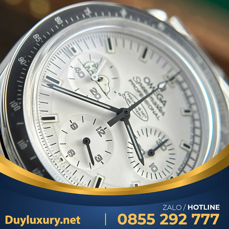 Đồng Hồ Omega Speedmaster Apollo 13 Silver Snoopy— Size 42Mm— Chạy Full Chức Năng Chronograph— Om Factory