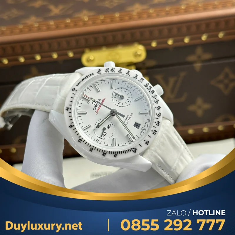 Đồng Hồ Omega Speedmaster White Side of The Moon Chế Tác Gốm Trắng N1 44mm