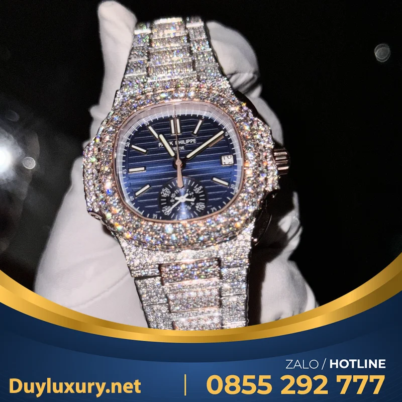 Đồng Hồ Patek Philippe 5980 Chế Tác Bọc Vàng Full Moissanite 40mm