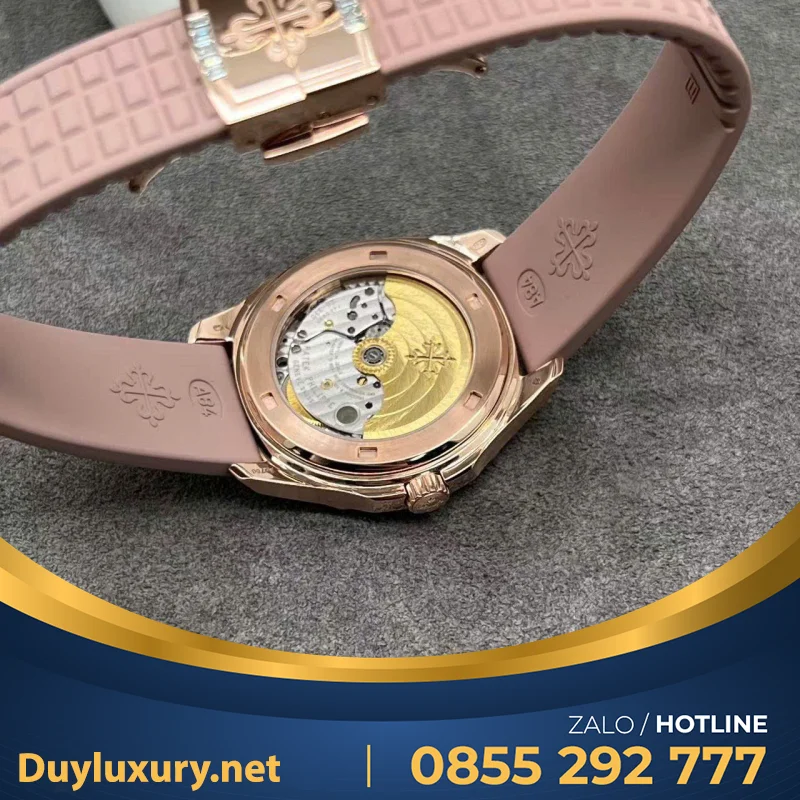 Đồng Hồ Patek Philippe Aquanaut 5062 Bọc Vàng Hồng 18k Rainbow Benzel  35.6mm