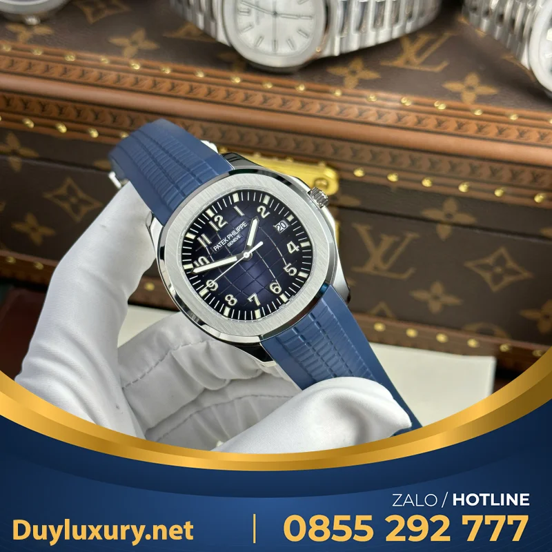 Đồng Hồ Patek Philippe Aquanaut 5168G Màu Xanh Blue Chế Tác Tinh Chỉnh Mặt Số + Kim + Máy Móc Chuẩn Auth 42.2Mm