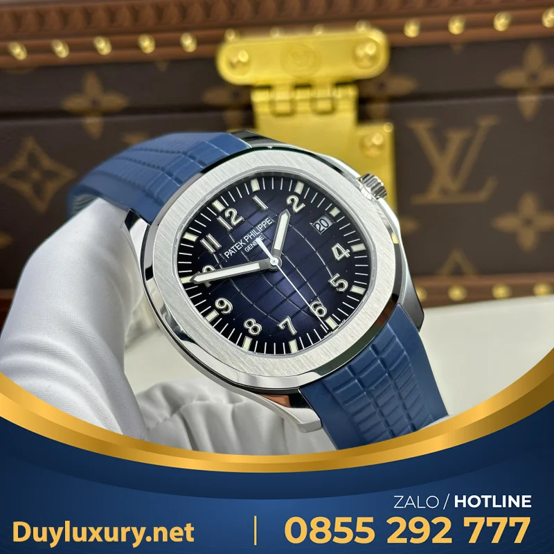 Đồng Hồ Patek Philippe Aquanaut 5168G Màu Xanh Blue Chế Tác Tinh Chỉnh Mặt Số + Kim + Máy Móc Chuẩn Auth 42.2Mm