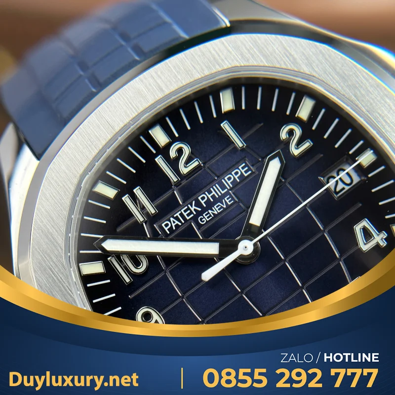 Đồng Hồ Patek Philippe Aquanaut 5168G Màu Xanh Blue Chế Tác Tinh Chỉnh Mặt Số + Kim + Máy Móc Chuẩn Auth 42.2Mm