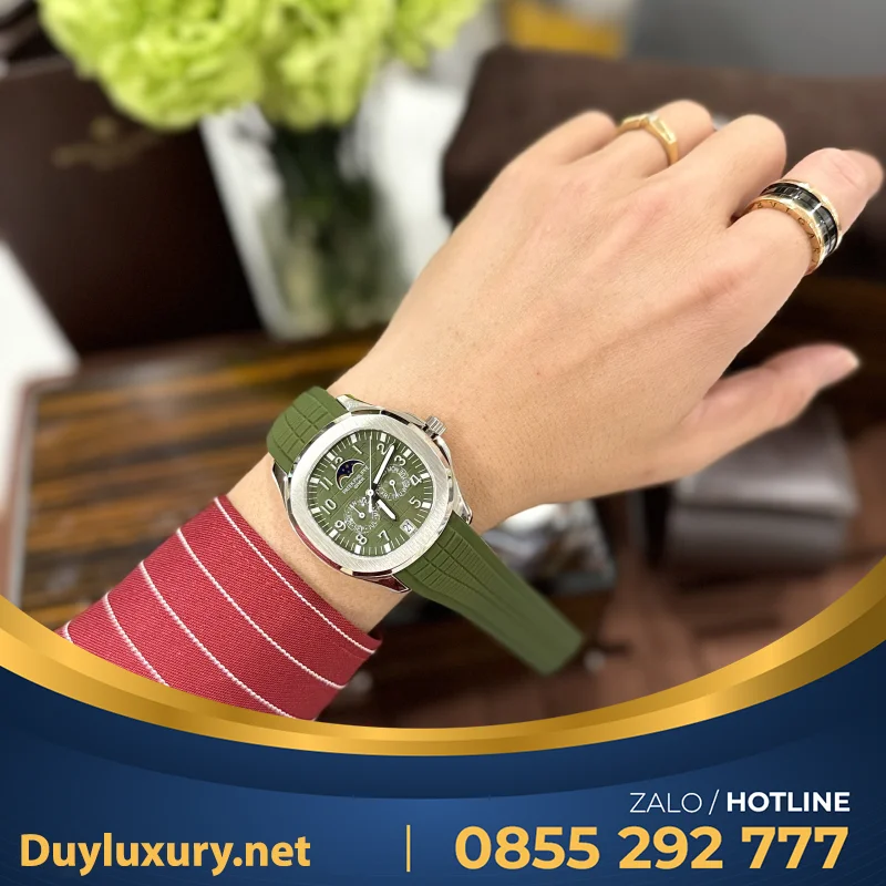 Đồng Hồ Patek Philippe Aquanaut 5261G Màu Xanh Lá Cây Replica Cao Cấp Nhất 40mm