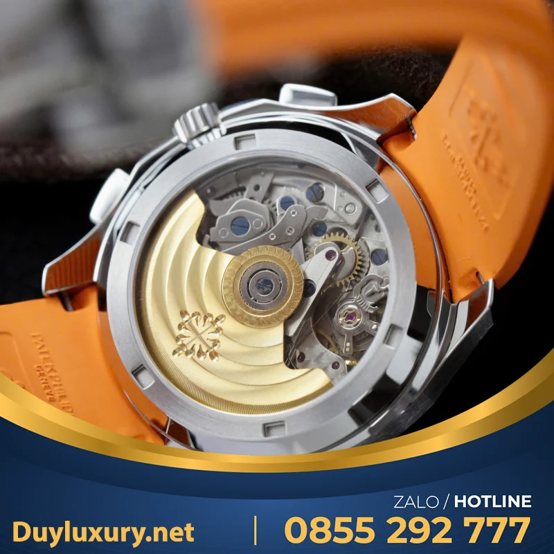Đồng Hồ Patek Philippe Aquanaut 5968A Replica 11 Dây Cao Su Màu Cam 42.2mm