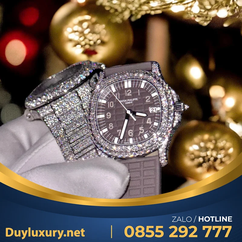 Đồng Hồ Patek Philippe Nautilus Và Aquanaut Độ Moissanite