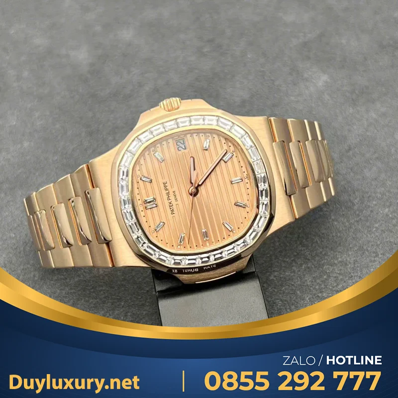 Đồng Hồ Patek Philippe Nautilus 5723 Chế Tác Vàng Hồng 18K Nguyên Khối + Kim Cương Tự Nhiên 40mm