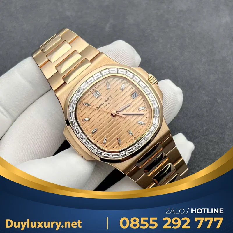 Đồng Hồ Patek Philippe Nautilus 5723 Chế Tác Vàng Hồng 18K Nguyên Khối + Kim Cương Tự Nhiên 40mm
