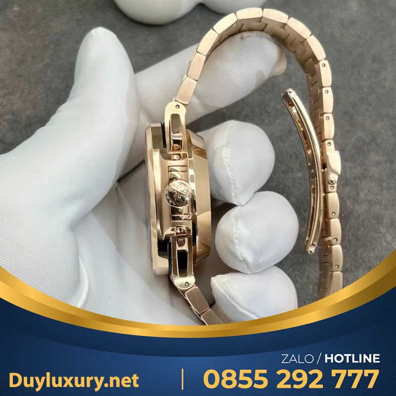 Đồng Hồ Patek Philippe Nautilus 5980r Chế Tác Vàng Hồng 18k Kim Cương Thiên Nhiên 40mm