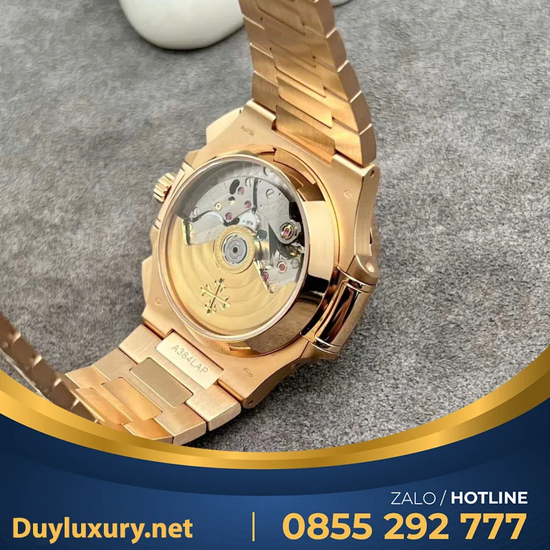 Đồng Hồ Patek Philippe Nautilus 5980r Chế Tác Vàng Hồng 18k Kim Cương Thiên Nhiên 40mm