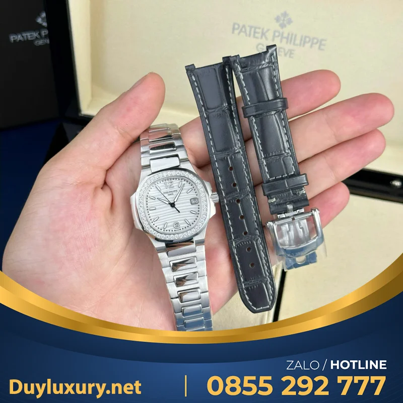 Đồng Hồ Patek Philippe Nữ Dây Kim Loại Nautilus 7010 Đính Đá 32Mm